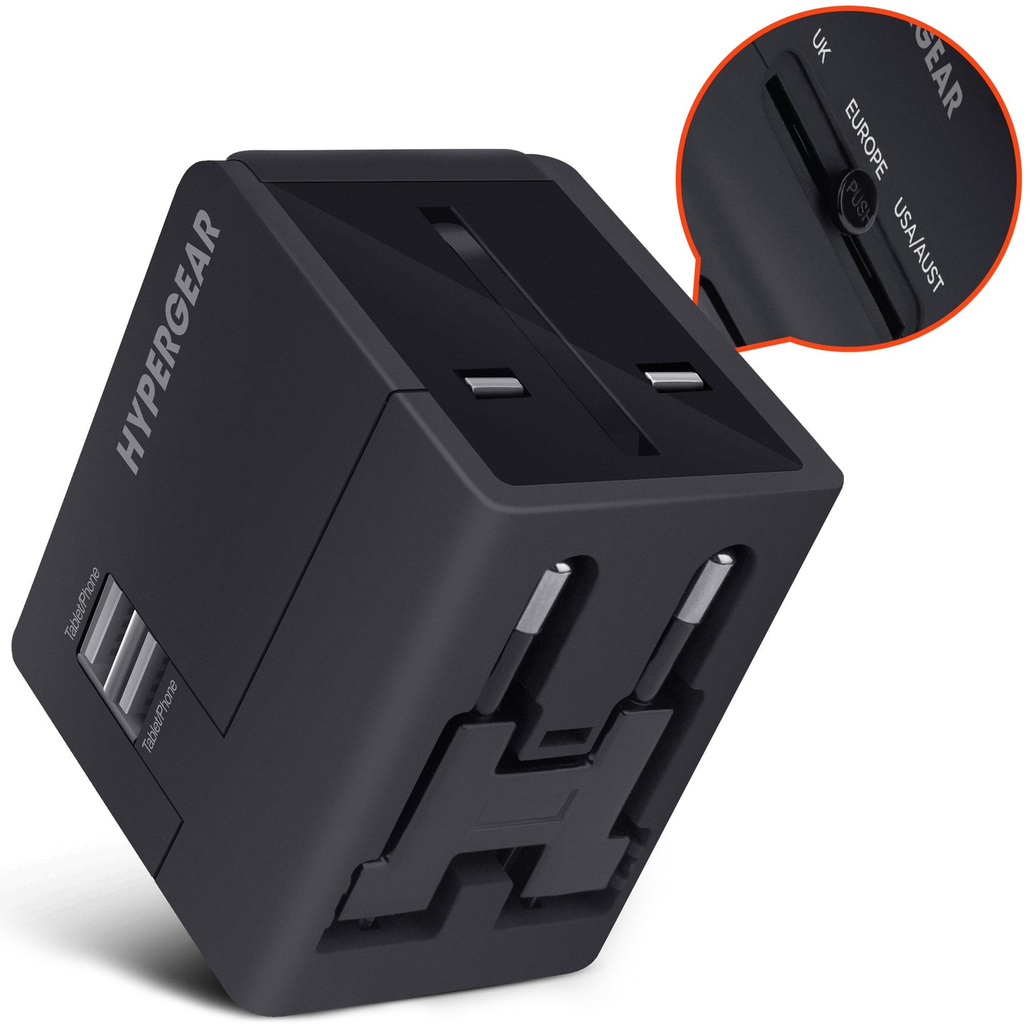 HyperGear All-in-one World Travel Adapter Black (14298-HYP)