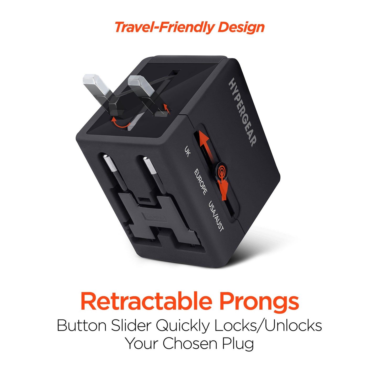 HyperGear All-in-one World Travel Adapter Black (14298-HYP)