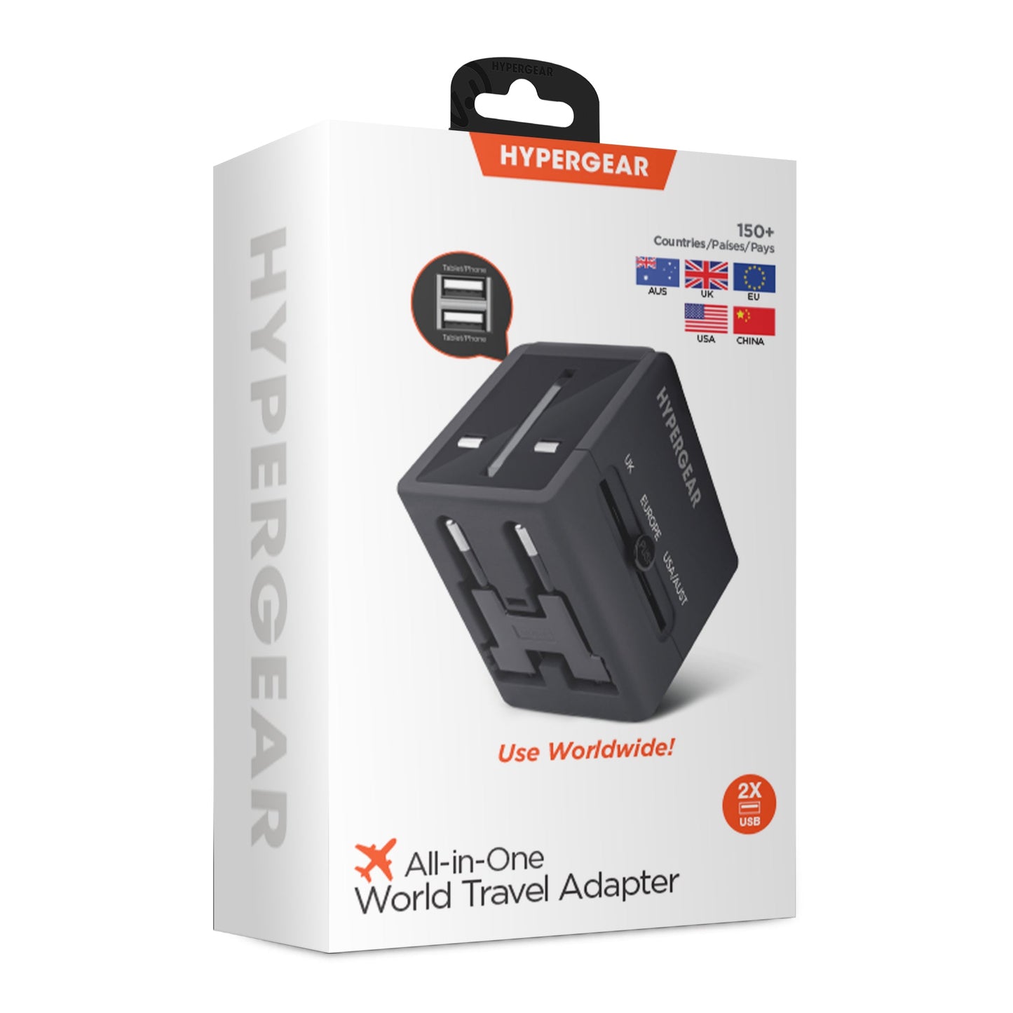 HyperGear All-in-one World Travel Adapter Black (14298-HYP)