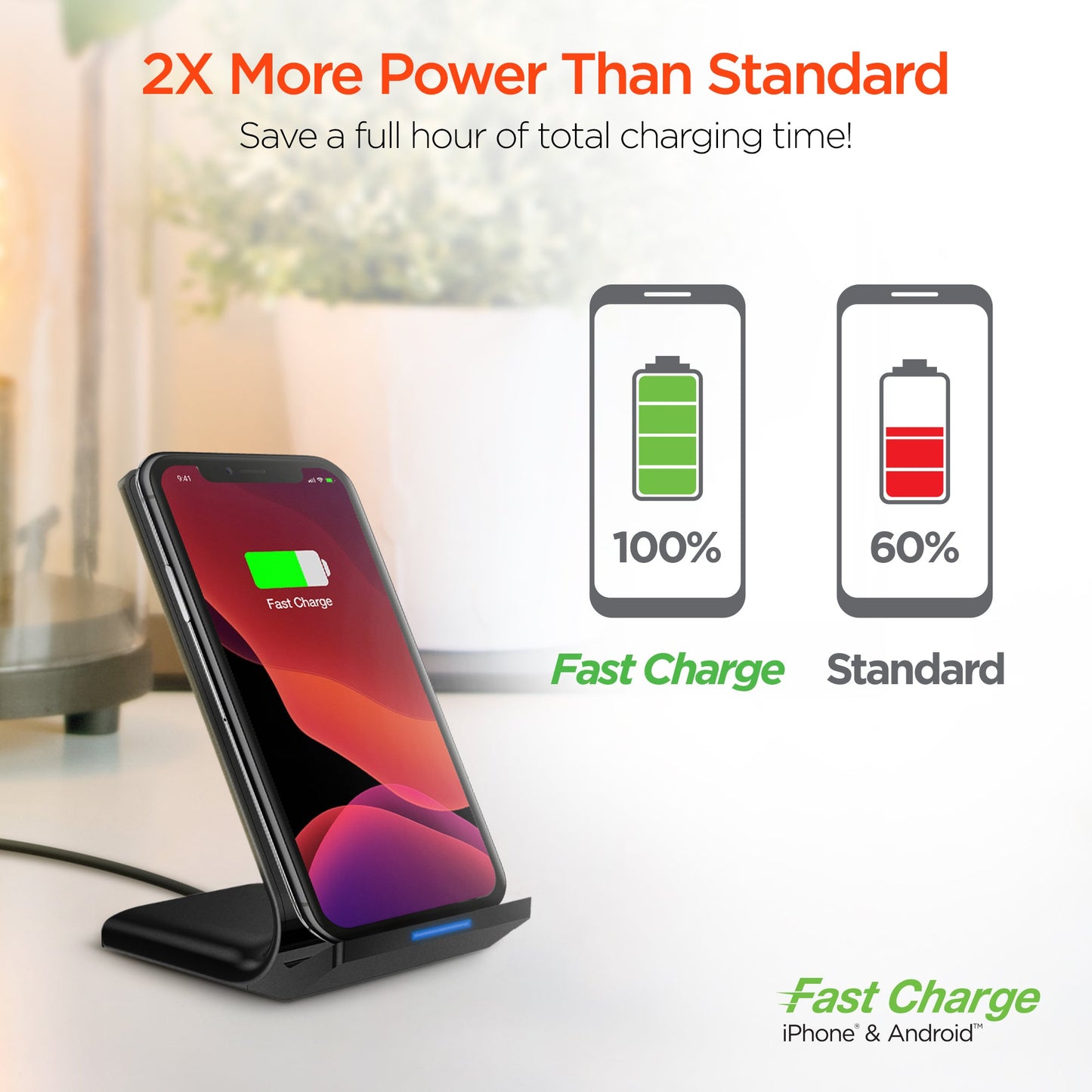 HyperGear Wireless Fast Charging Stand Black (14519-HYP)